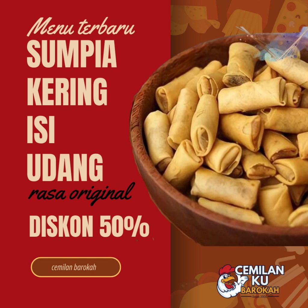 

Sumpia Udang Kering Isi Udang Asli Snack Tradisional Renyah Gurih 250gr-1kg