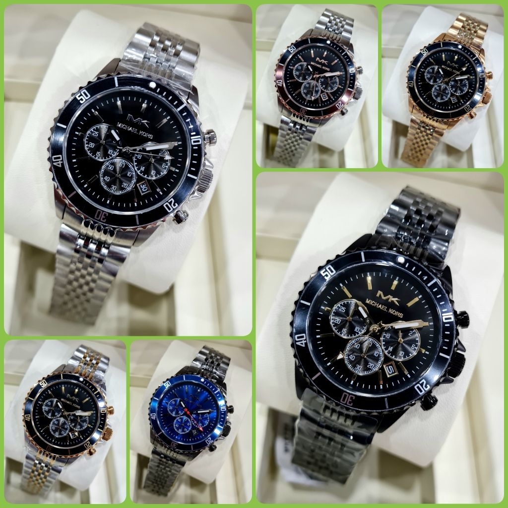 JAM TANGAN PRIA RANTAI STAINLESS STEEL MK8725, MK8727, MK8749, MK8827