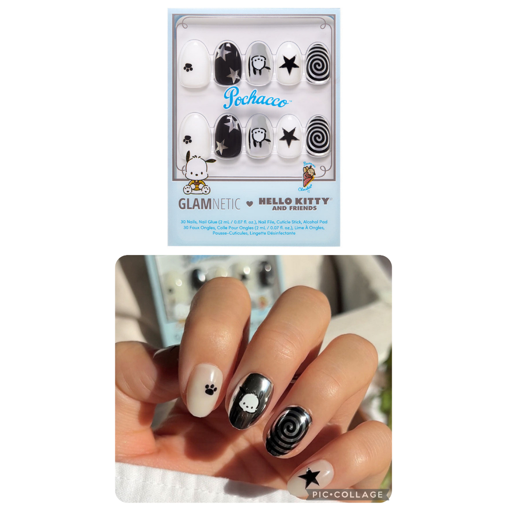 Kuku palsu Pochacco (Press-On Nails Sanrio yg reusable, termasuk lem)