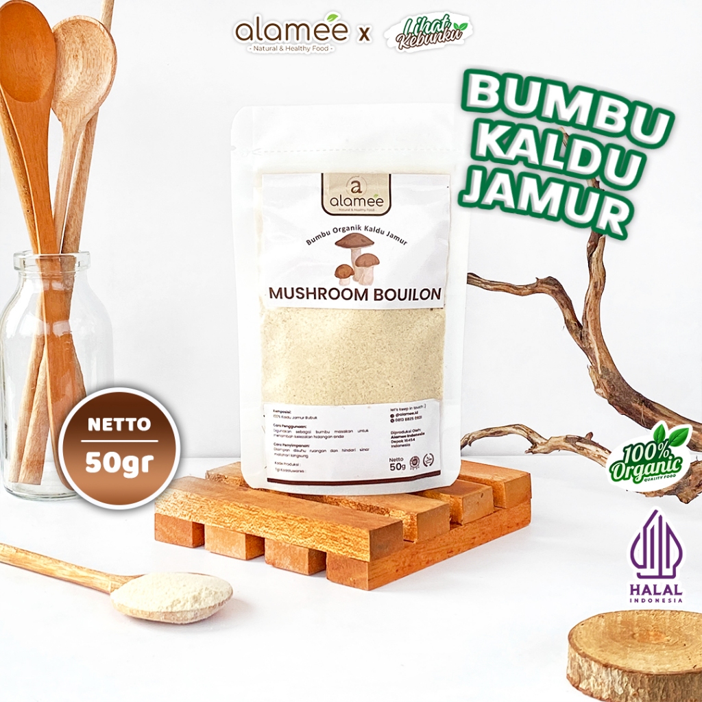 

ALAMEE Bumbu Kaldu Jamur Bubuk NON MSG Organik Praktis Mushroom Powder 50gr LIHAT KEBUNKU