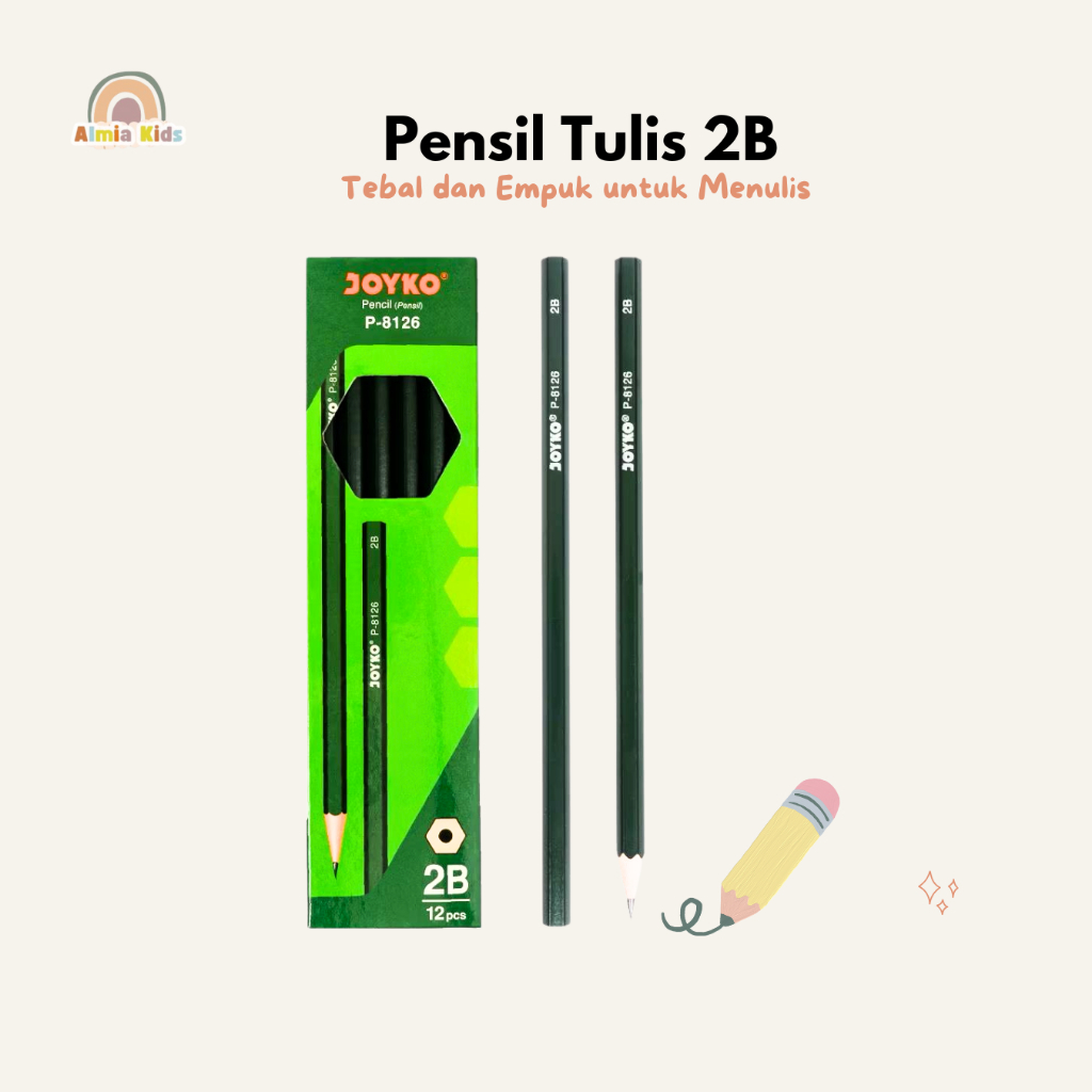 

Joyko Pencil P-8126 Pensil Joyko Tebal dan Nyaman dipakai untuk Menulis, Menggambar dan Bisa Scan Komputer