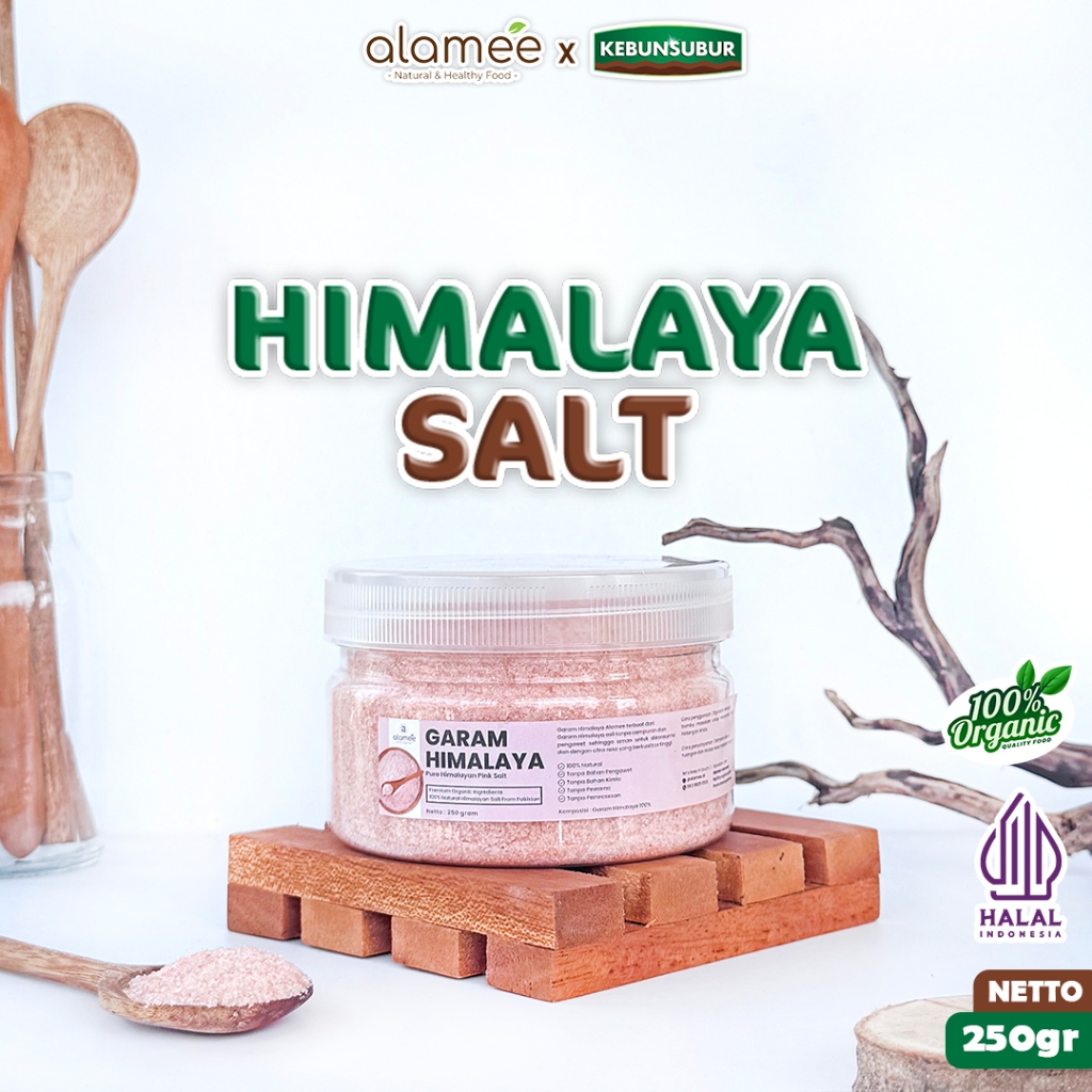 

ALAMEE Garam Himalaya Himalayan Pink Salt Mini Asli Pakistan 250g kebunsubur