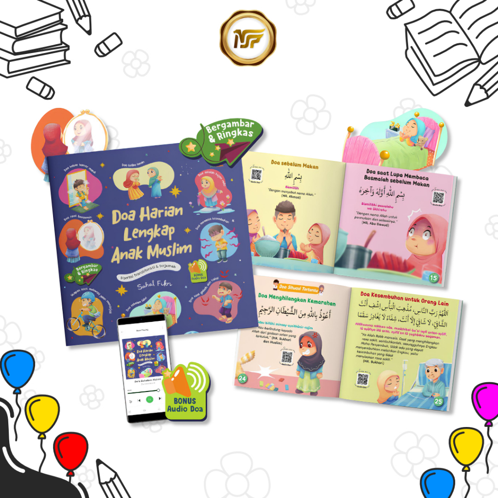 Buku Doa Harian Lengkap Anak Muslim + Terjemah Dan Arab Latin Bonus Audio Doa - Ziyadbooks