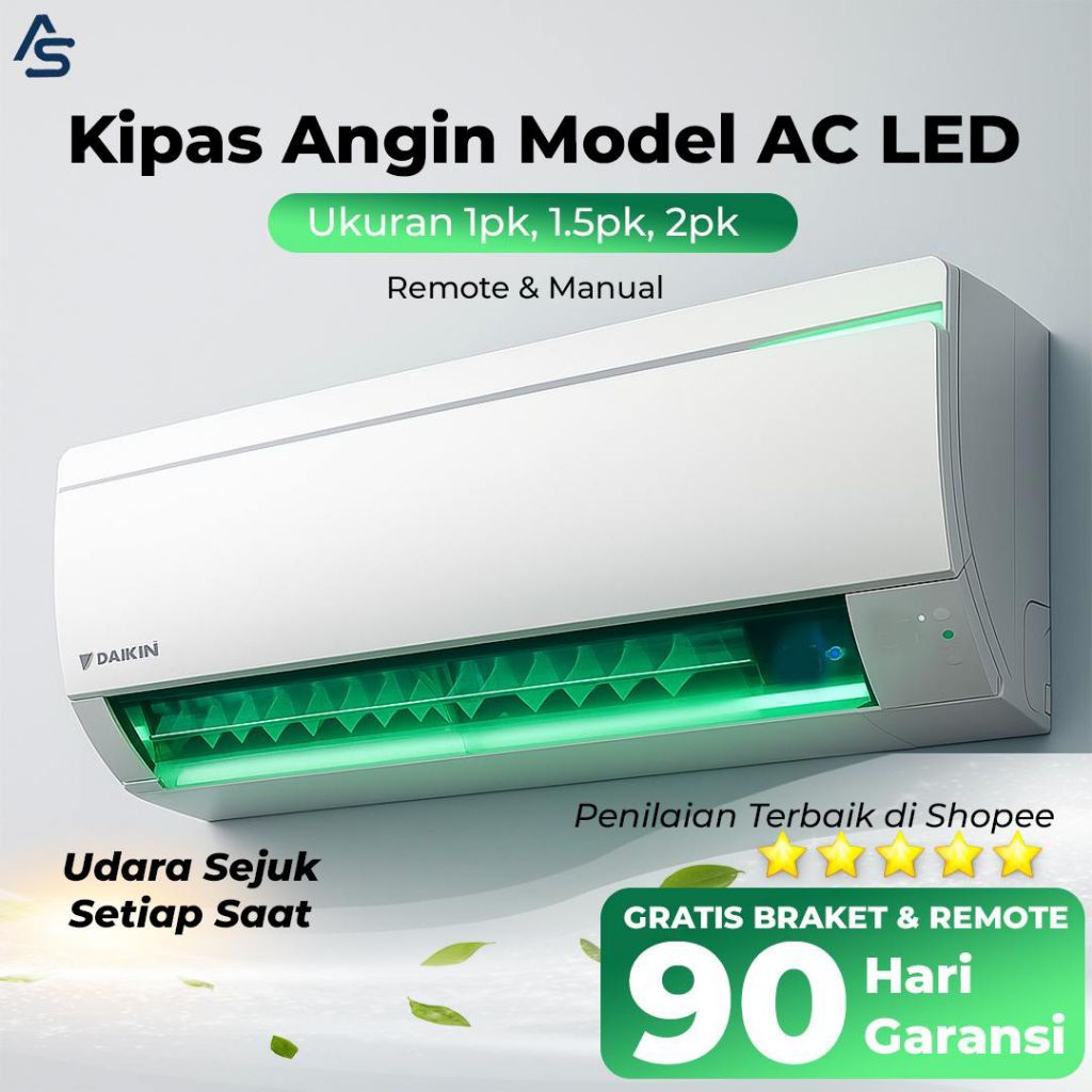 Kipas Angin Model AC LED - 1PK, 1.5PK, 2PK/ Kipas Angin AC Remote