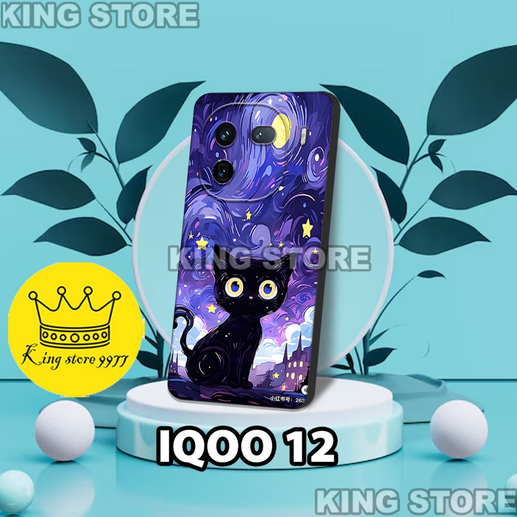 (KS27) Softcase karet untuk hp IQOO 12/Motif Kucing/casing IQOO 12/case IQOO 12 2025/silikon IQOO 12