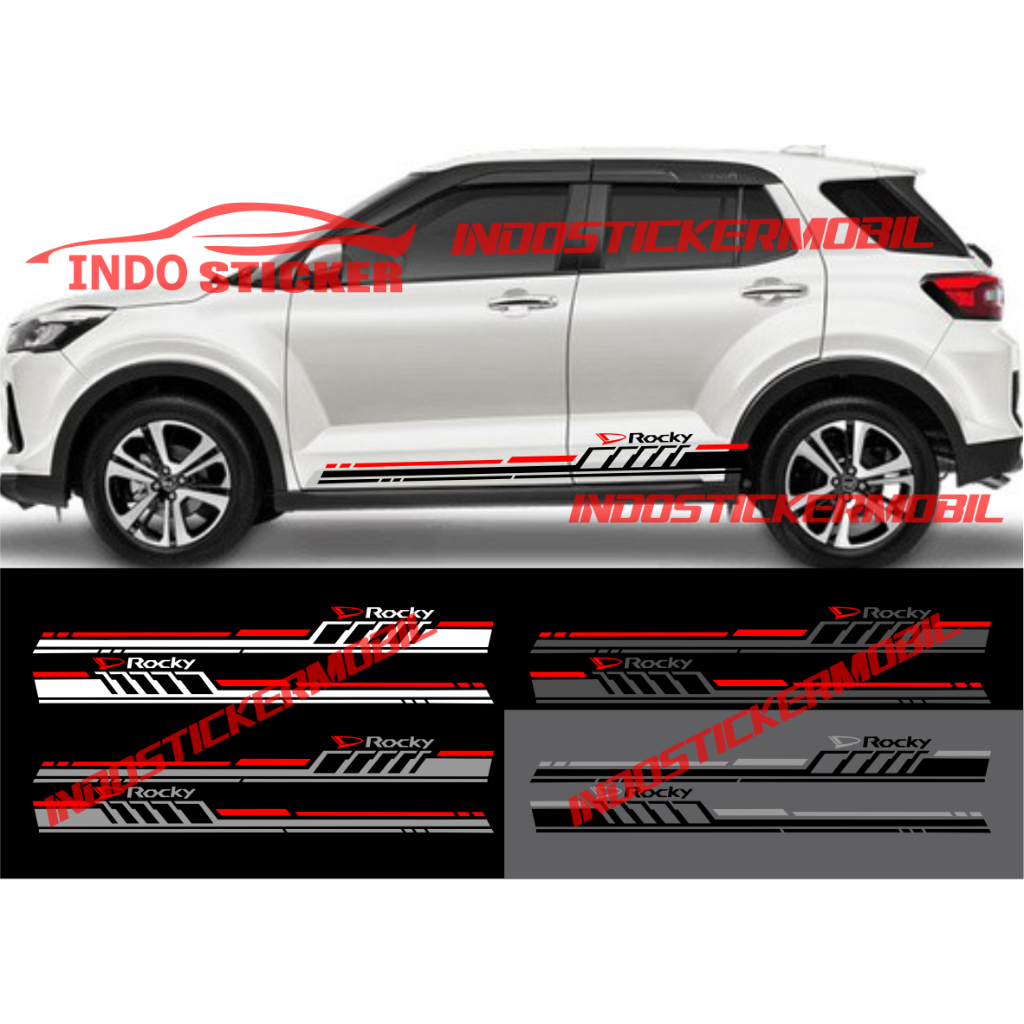 Cutting sticker mobil rocky stiker list stripe body samping mobil daihatsu rocky sticker terbaru roc