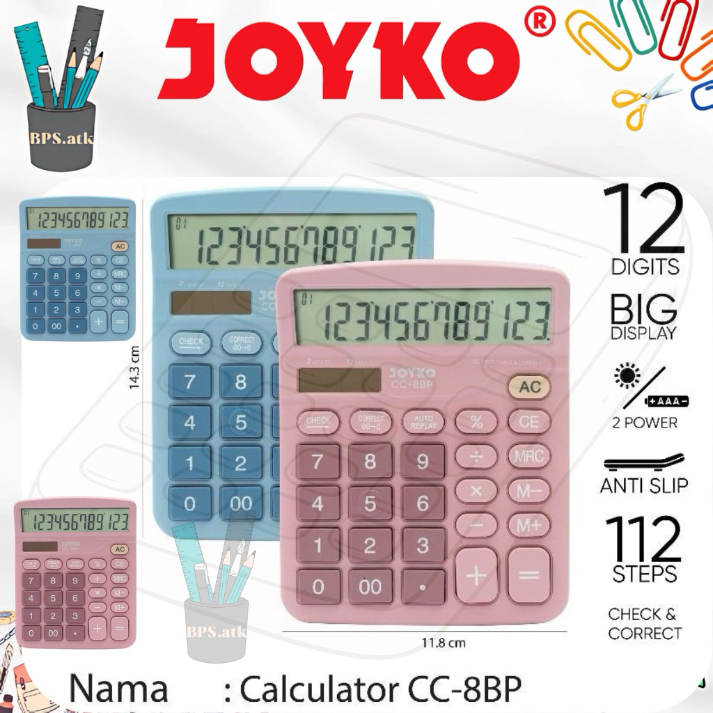 

JOYKO Calculator / Kalkulator CC - 8BP 12 Digits Check & Correct