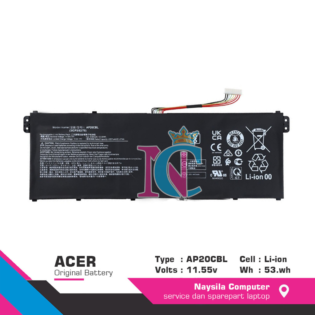 Baterai Battery Acer TravelMate P214-53 p214-41 AP20CBL