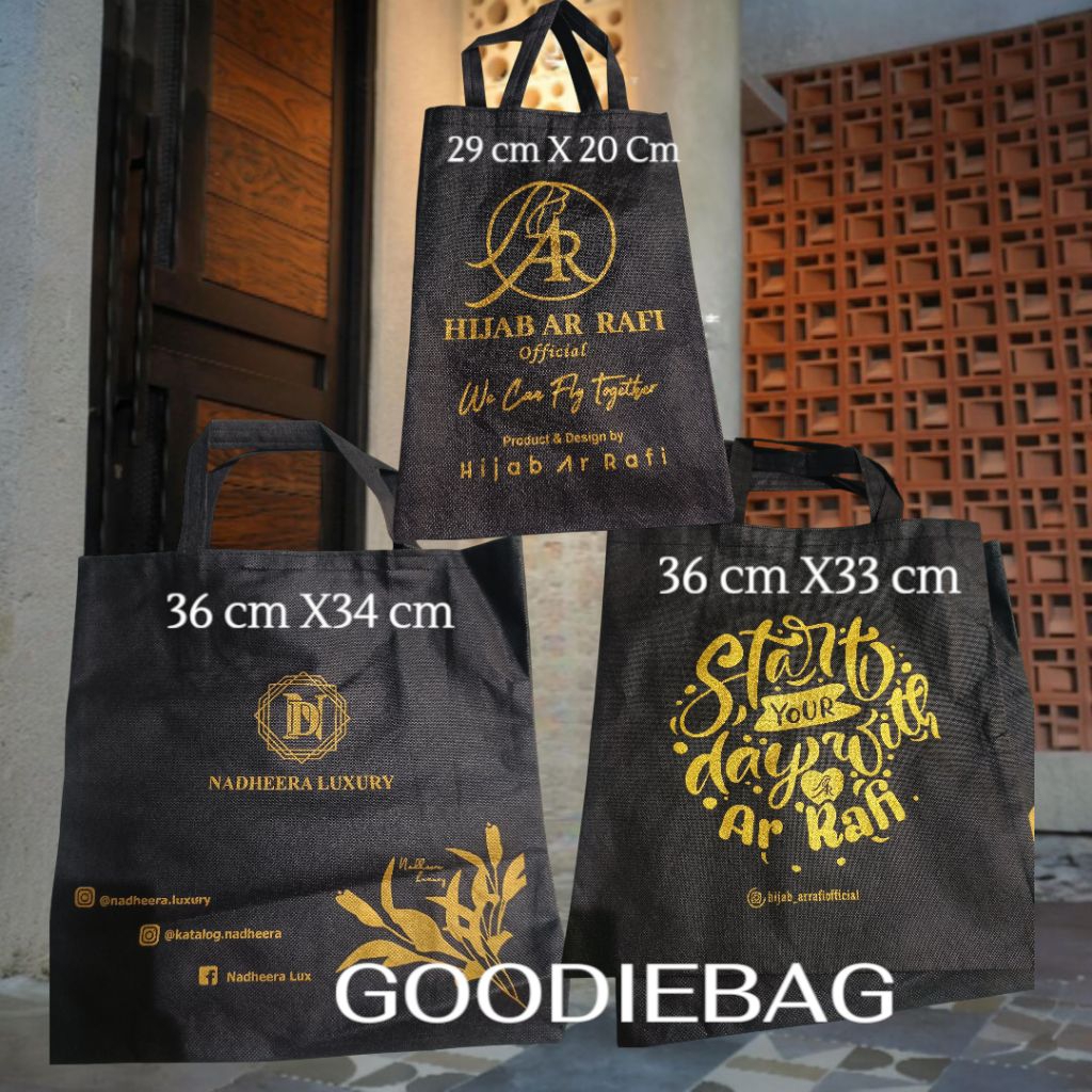 

(BISA COD) GOODIEBAG NADHEERA/ARRAFI/BESAR KECIL/TAS BELANJA/KANTONG BELANJA BAHAN SPONDBOUND