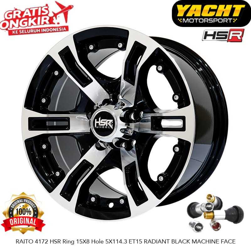 Velg HSR RAITO Ring 15 Model Offroad Mobil Granmax Innova Ertiga Gratis Baut