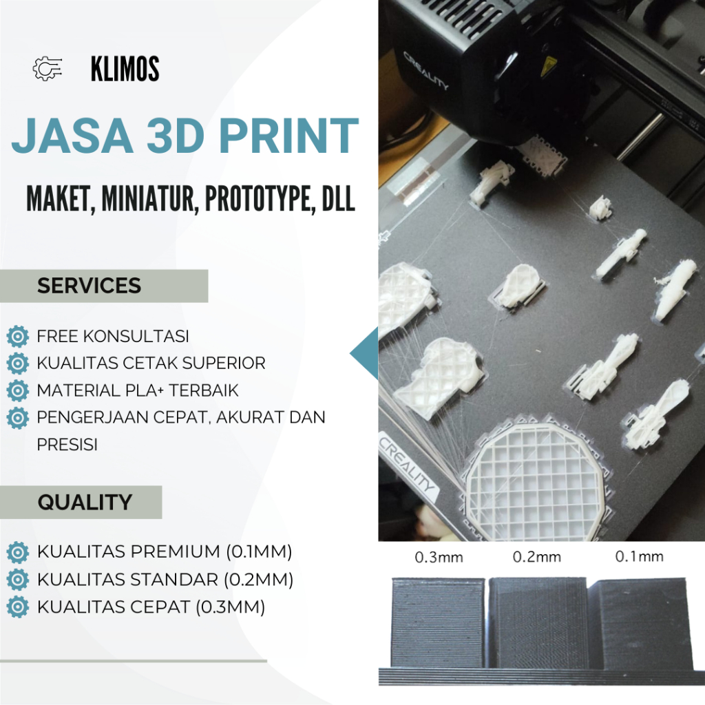Jasa 3D Print PLA+ Custom | Maket, Miniatur, Prototype | Cetak 3D Model Kebutuhan Lainnya