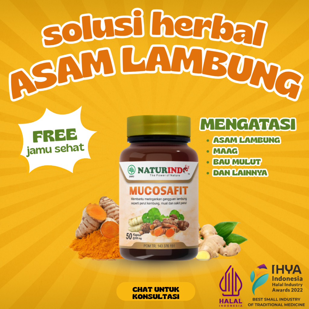 Mucosafit Herbal Asam Lambung Gerd Gastritis Tukak Lambung Naturindo