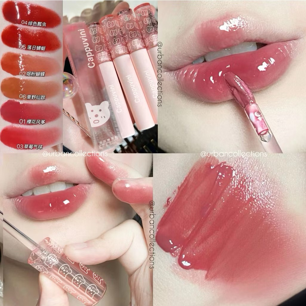 CAPPUVINI GLASS LipGloss Korean Lip Gloss Water LipGloss Mirror Korean Lipstick Lip Tint Glossy Lips