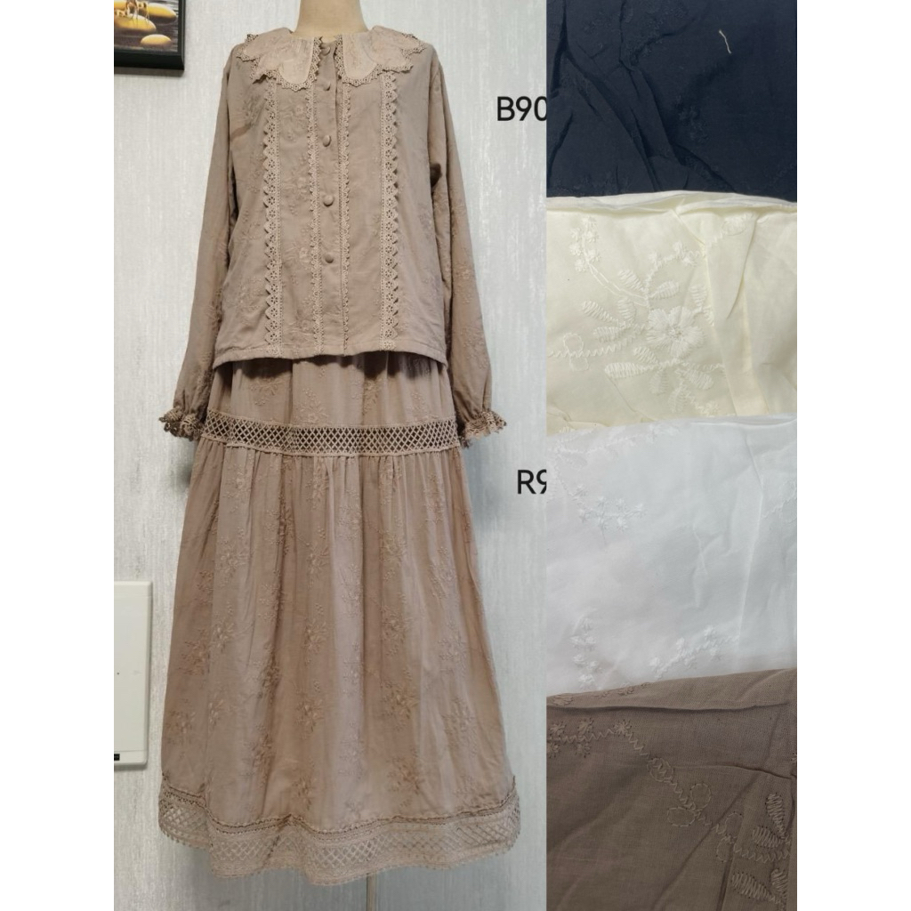 Ready One Set Atau Atasan Aja Bahan Katun, One Set Katbol, Satu Set Katun, Blus, Atasan Katun, Rok K