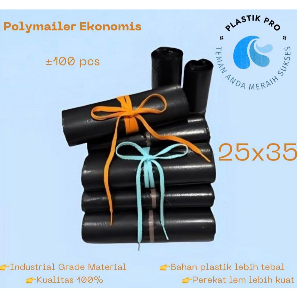 

25x35cm - Kantong Plastik packing Polymailer ekonomis bisa buat packing baju olshop ukuran 25x35cm