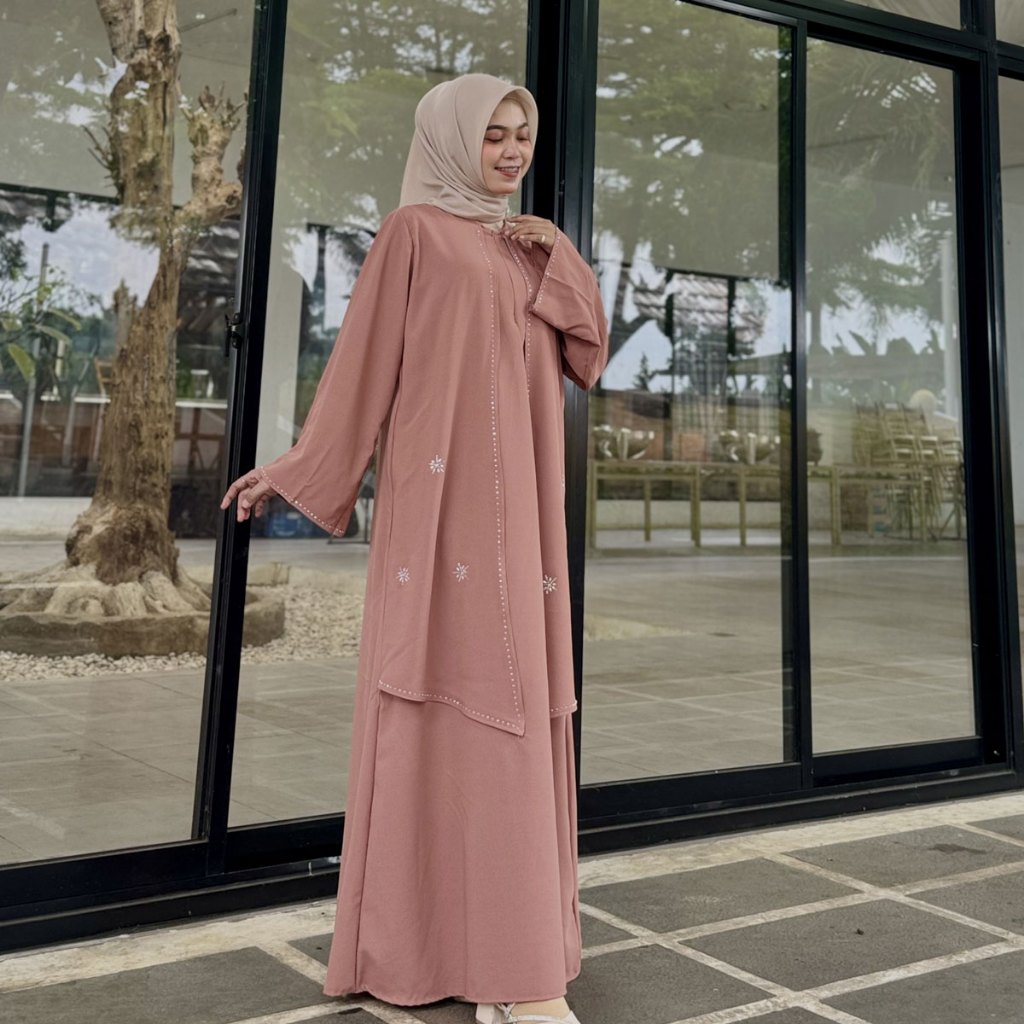 LIMITED EDITION  Abaya Melisa Series Bahan Sabrina Anti UV Gamis Daily Simple Syari Busui Friendly