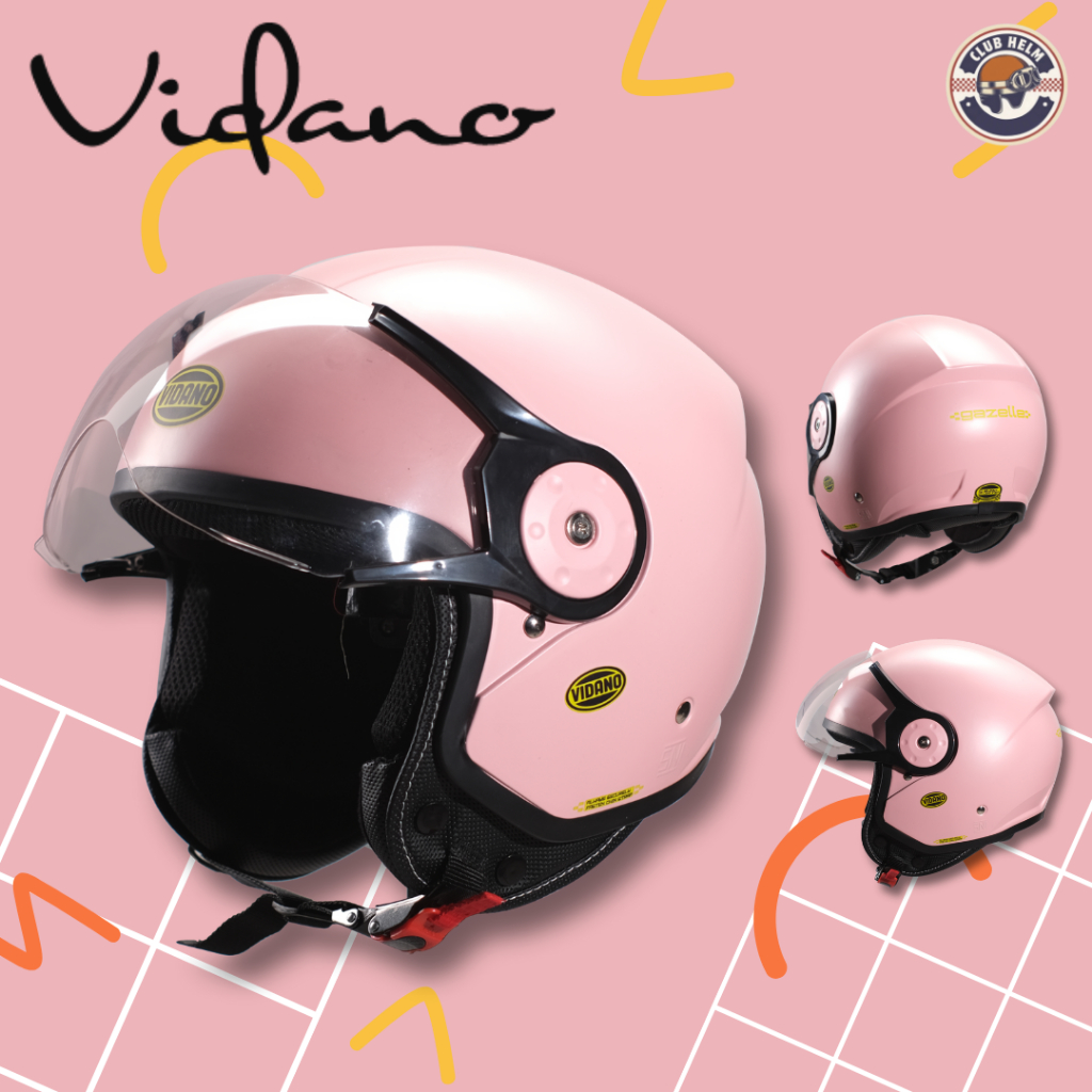 Helm Dewasa Hijab SNI Retro Bogo Vidano Gazelle Unisex Cewe Cowo Perempuan Wanita Hijab + Kaca Pilot