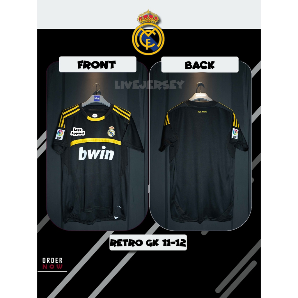 JERSEY R34L M4DR1D GK VINTAGE 11-12 lengan pendek