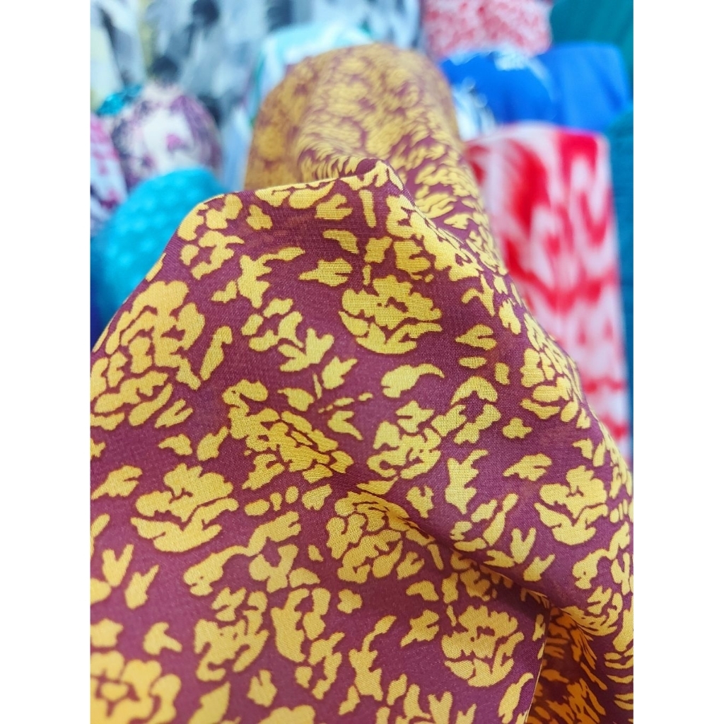 kain sifon ceruti premium  - kain sifon ceruti meteran  - kain sifon ceruti motif bunga - kain sifon