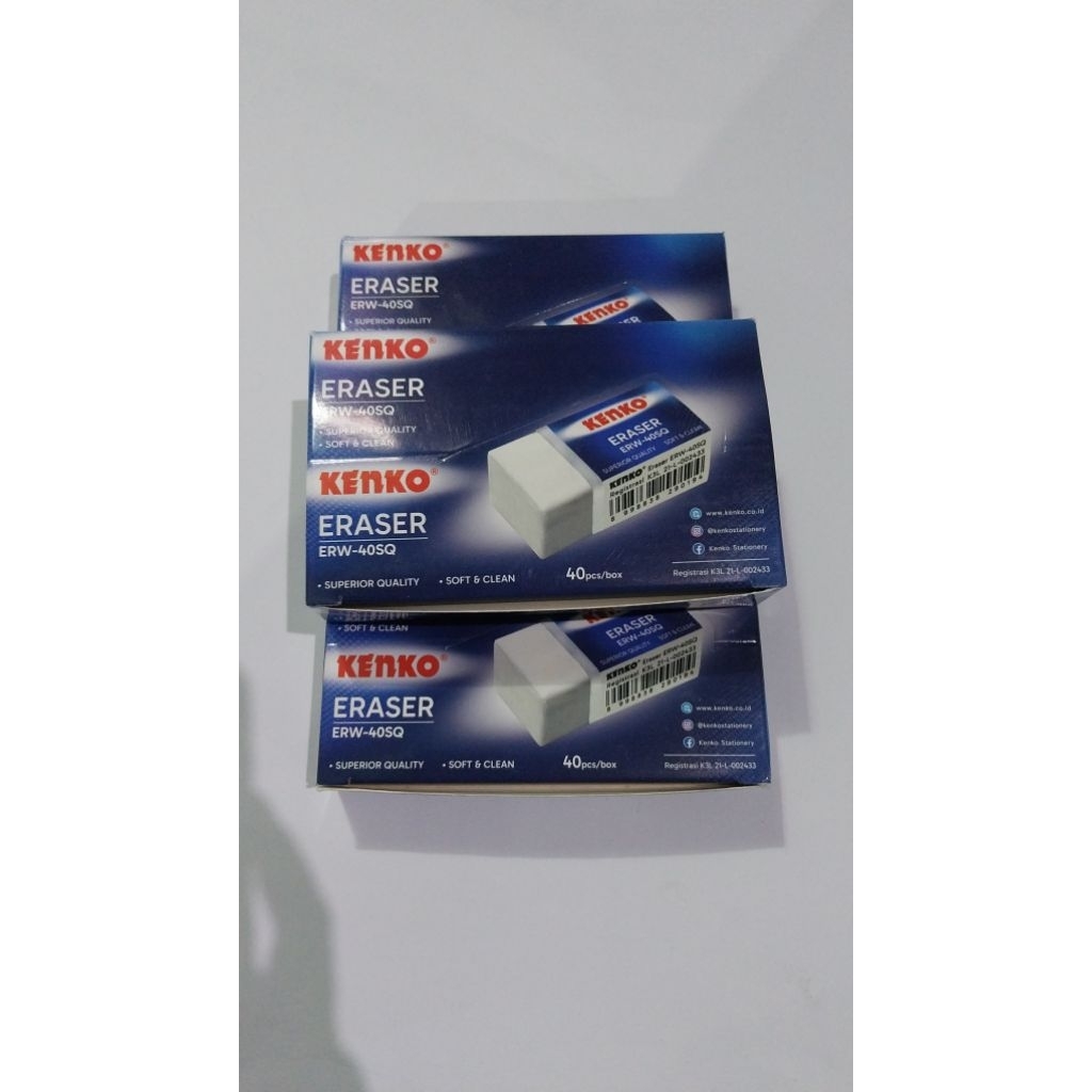 

Penghapus Pensil KENKO /KENKO eraser ERW-40SQ /pak isi 40pcs Rp. 31.000 putih