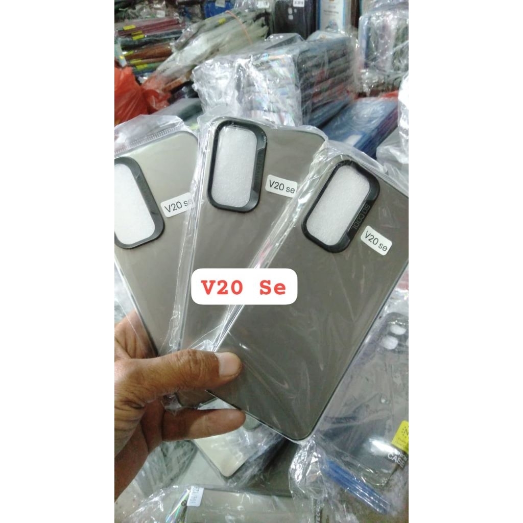 Case IMD Hybrid Hologram Black Hitam polos Hp Vivo V20SE Colour Platate Glossy Platinum Case