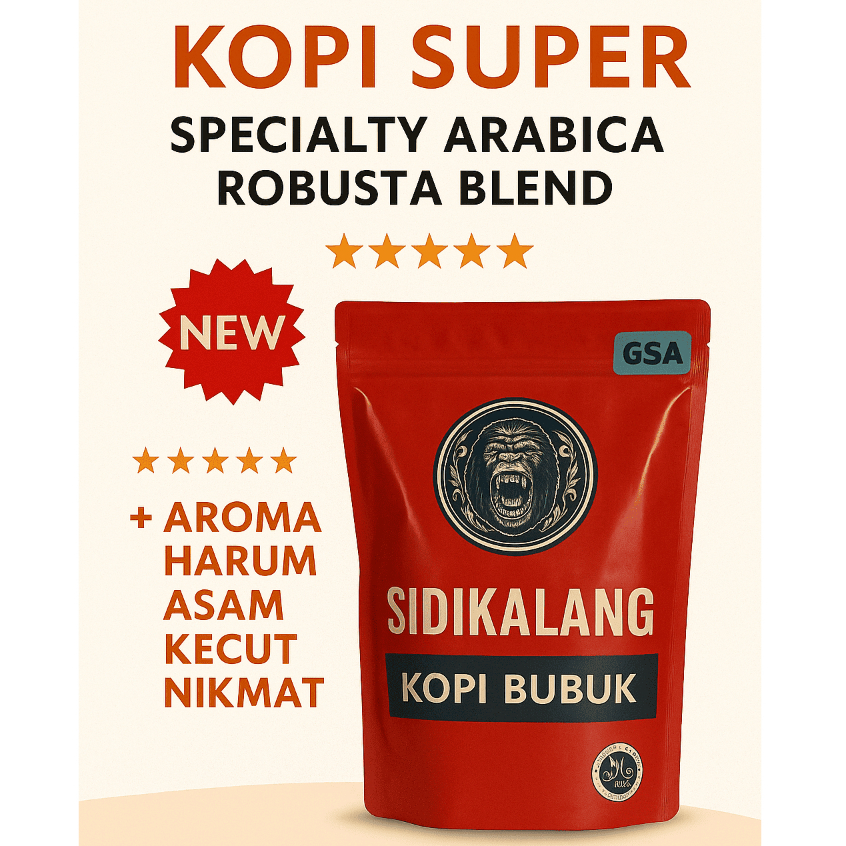 

Kopi Arabica Sidikalang 500g – Bubuk Halus Premium, Asli Tanpa Campuran, Fresh Roast Aroma Harum