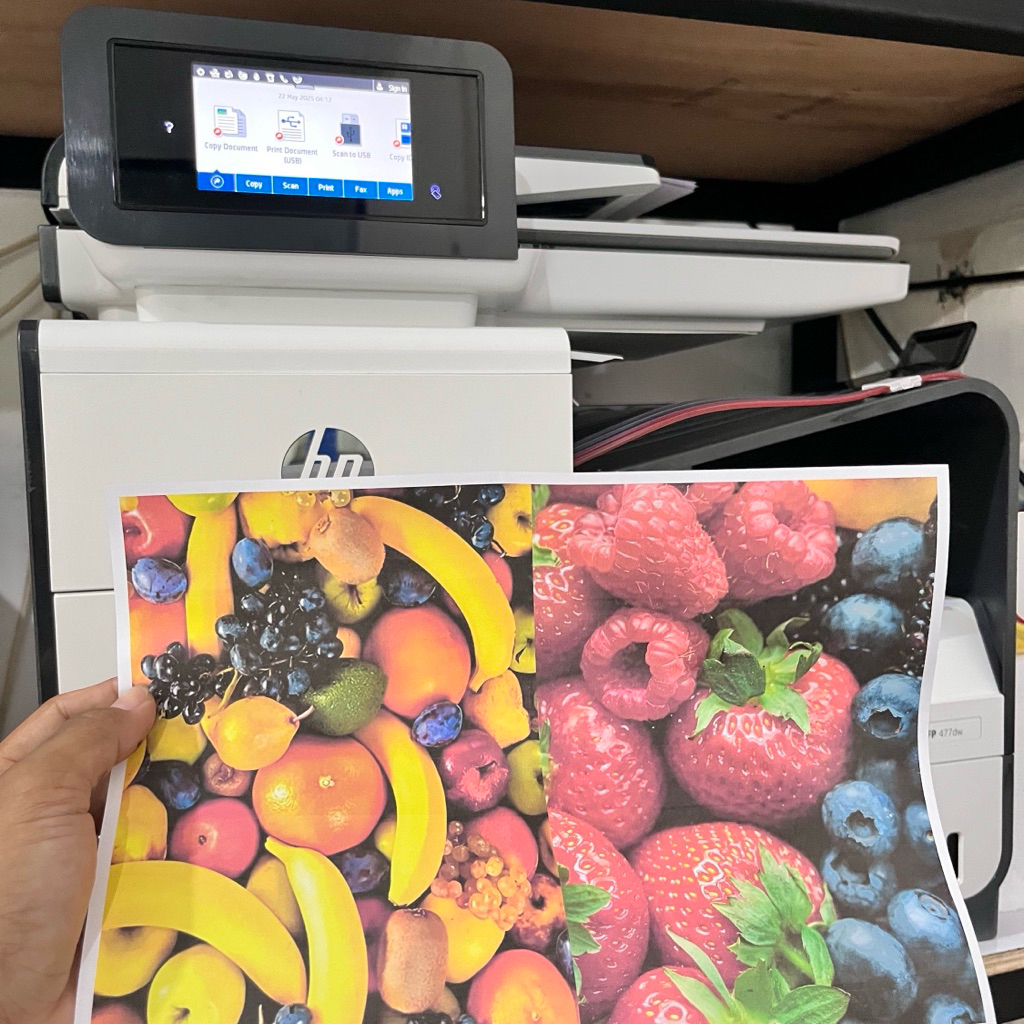 Ready Mesin Hp PageWide Pro MFP 477dw Modif Infus Bisa Print stiker Cromo