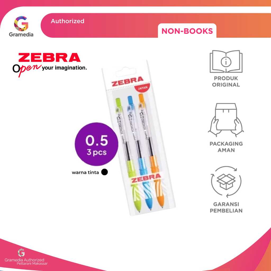 

Gramedia Pettarani - Zebra - Pulpen Kokoro Sweet Gel Colored Barrel 3 Pcs