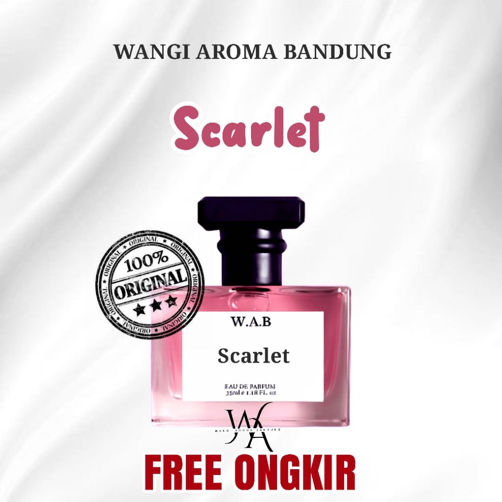 W.A.B Parfume Wangi Scarlet Aroma Manis Lembut Fresh Parfume Wanita Tahan Lama Parfume Pria Tahan La