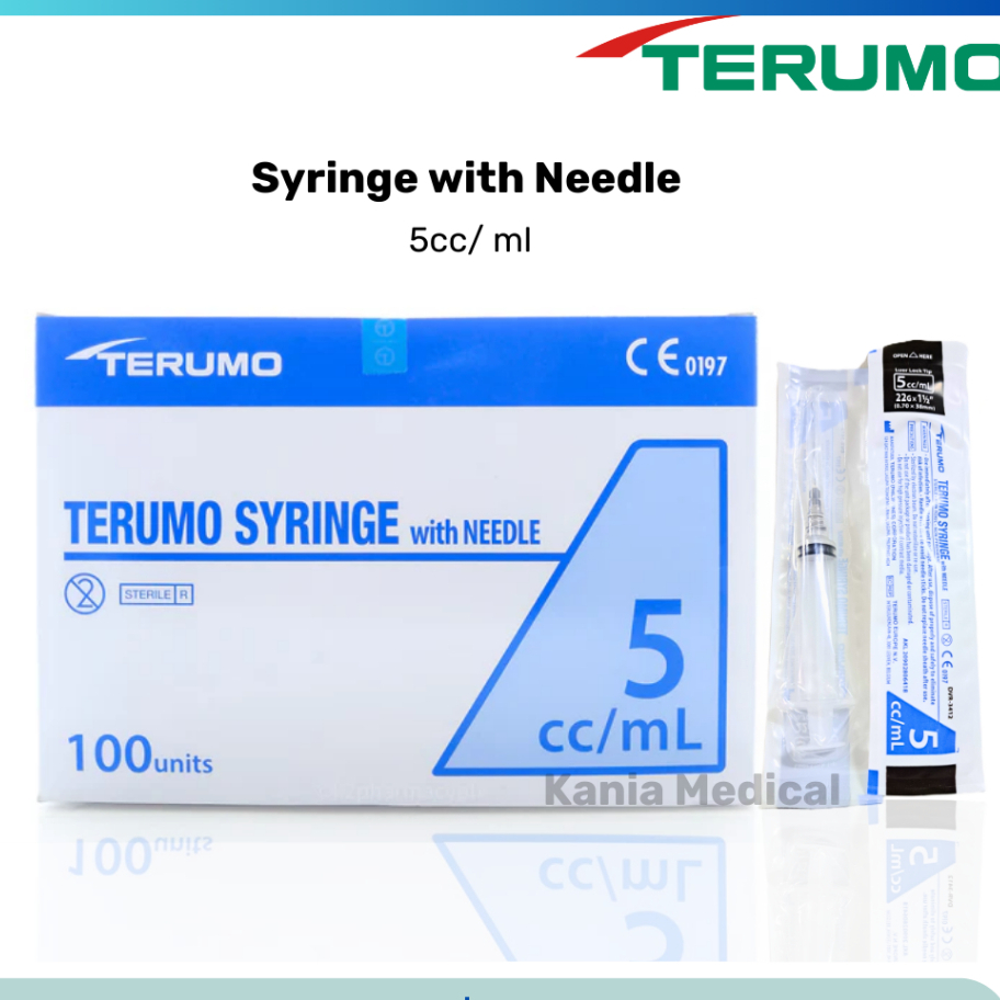 Terumo Syringe 5cc with needle 22g Spuit 5cc BOX 100pcs