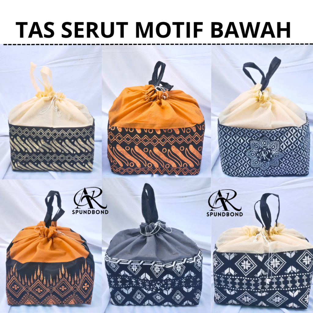 (1Lusin 12PCS) Tas Hajatan spunbond SMB Batik | Tas Hajatan Serut Murah Lusinan 12PCS