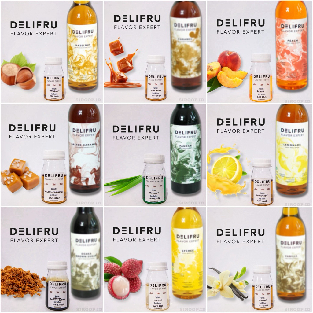 

Delifru Syrup Repack All Variant Flavours Original 30ml 75ml 100ml