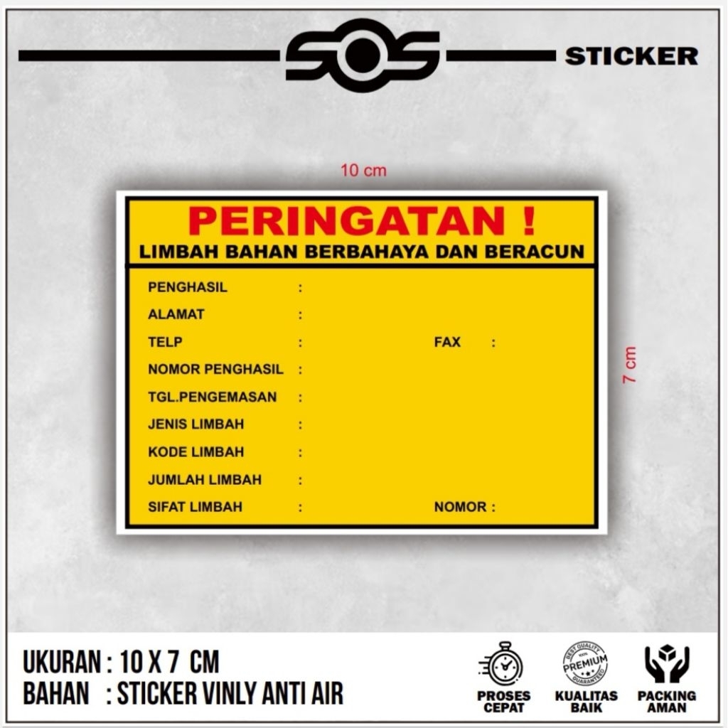 

STICKER SIGN / STICKER TANDA + STICKER LABEL PERINGATAN B3 PERINGATAN LIMBAH BAHAN BERBAHAYA DAN BERACUN + STICKER LABEL + STICKER PERINGATAN