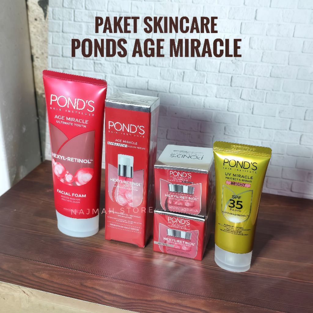 paket ponds age miracle skincare antiaging untuk penuaan kerutan dan flek hitam