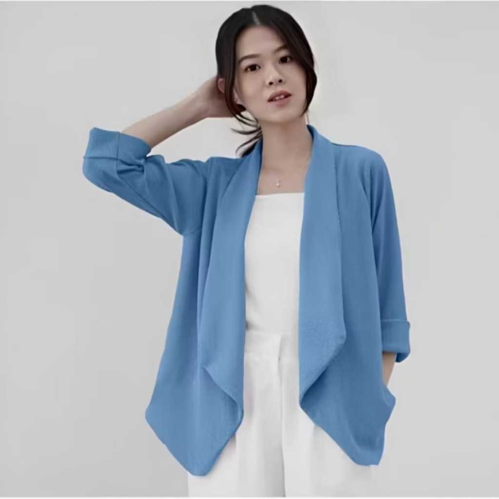 OUTER RUBY CARDIGAN BASIC BAHAN KNIT RIB ALL SESSION / ATASAN BLAZER CASUAL WANITA SANTAI MODERN