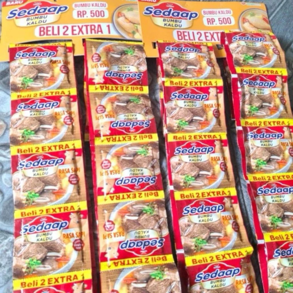 

2 RENTENG isi 36 SACHET BUMBU SEDAAP/BUMBU KALDU PENYEDAP MASAKAN
