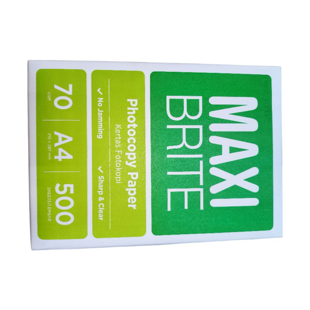 

Kertas Fotokopi MAXI BRITE A4 70gsm – 500 Lembar - 1 RIM