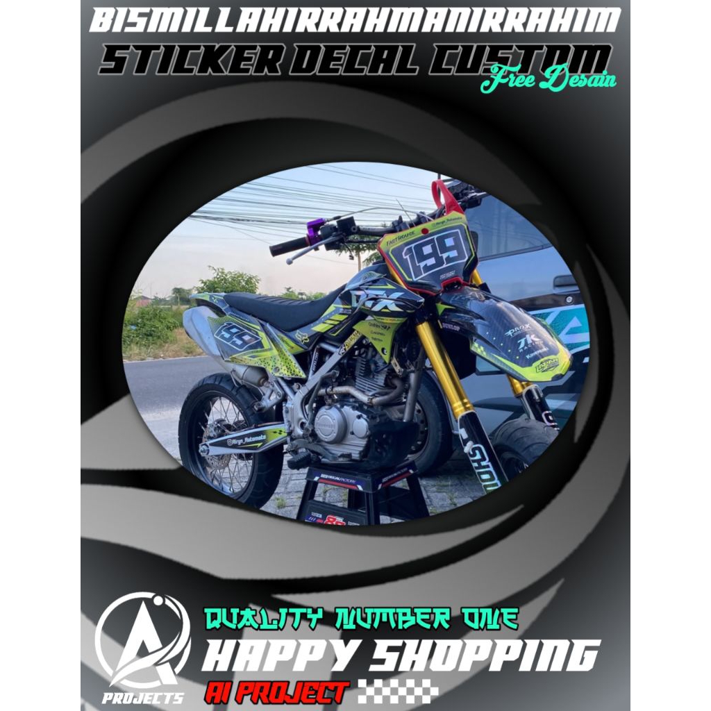 Decal Dtraker bahan full hologram bebas request free desain