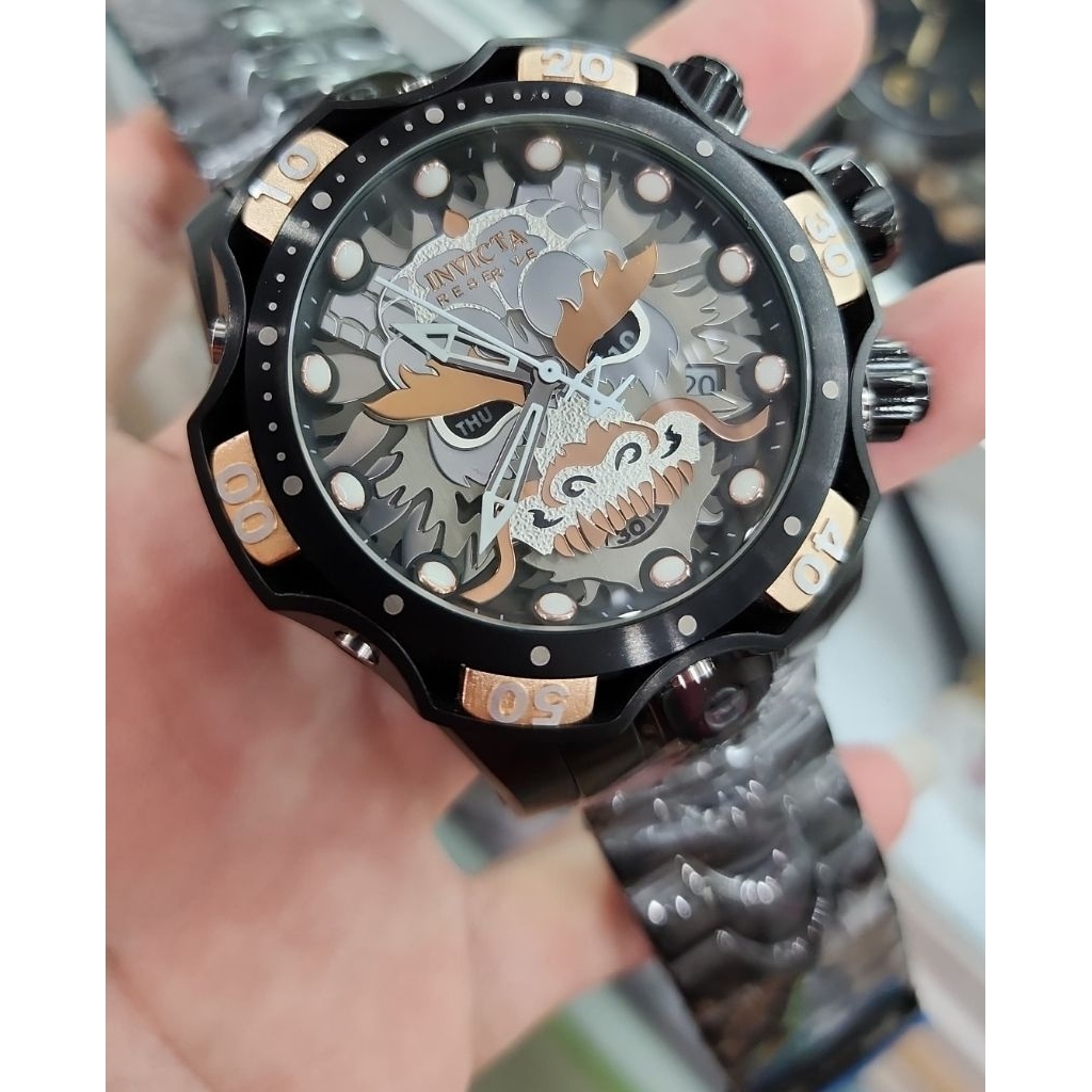 BARU Jam cowok macho manly INVICTA joker dragon stainless steel