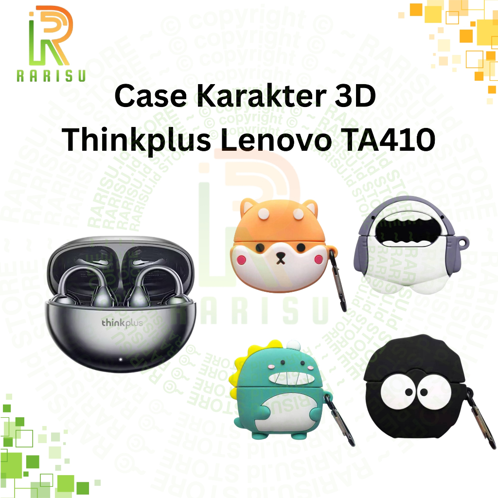 Case Thinkplus Lenovo TA410 3D Kartun Lucu Casing Earphone TWS Pelindung Cover Rarisuid