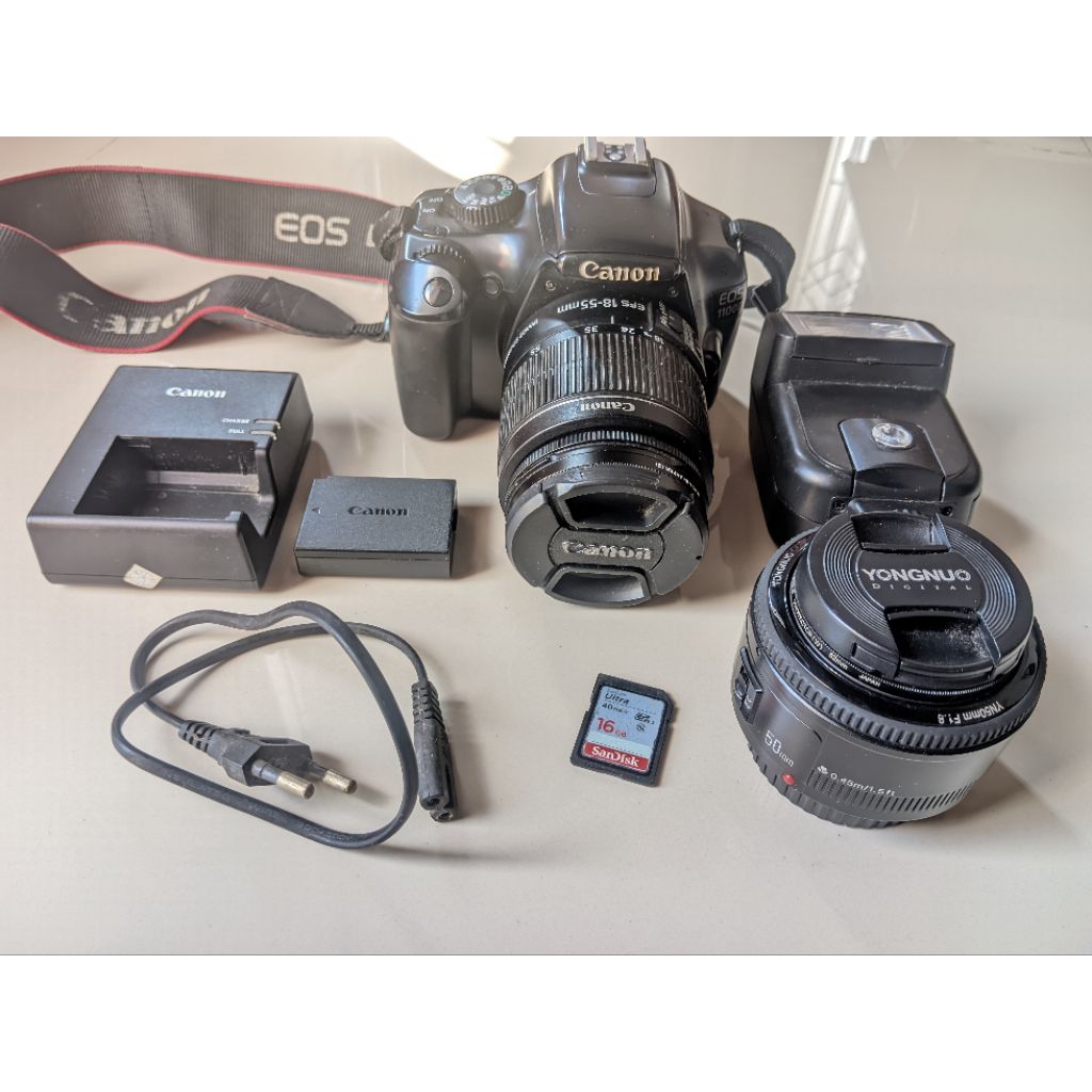 Kamera Digital Canon 1100D + fix yongnuo + flash eksternal