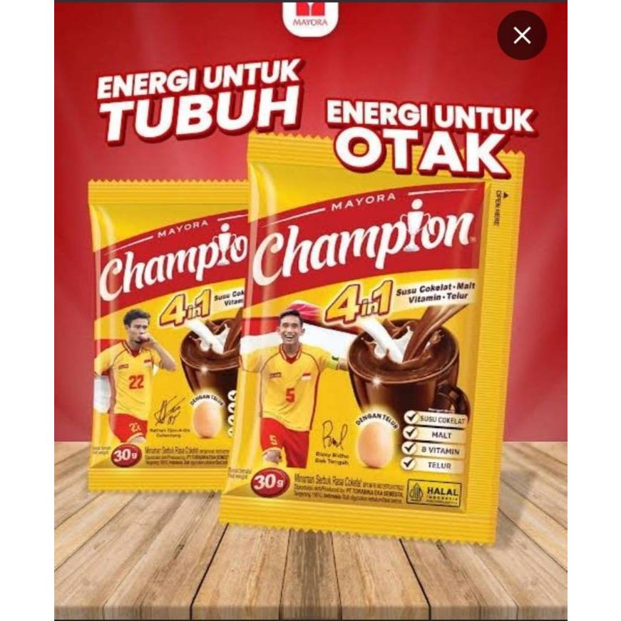 

SUSU CHAMPION 30gr /CHAMPION KEMASAN BARU 5pcs / SUSU BUBUK CHAMPION