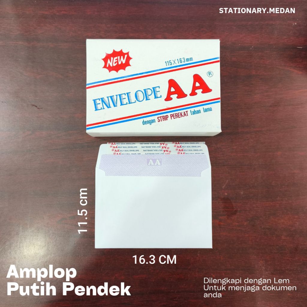 

amplop putih pendek No. 110 AA (115 x 163 mm)