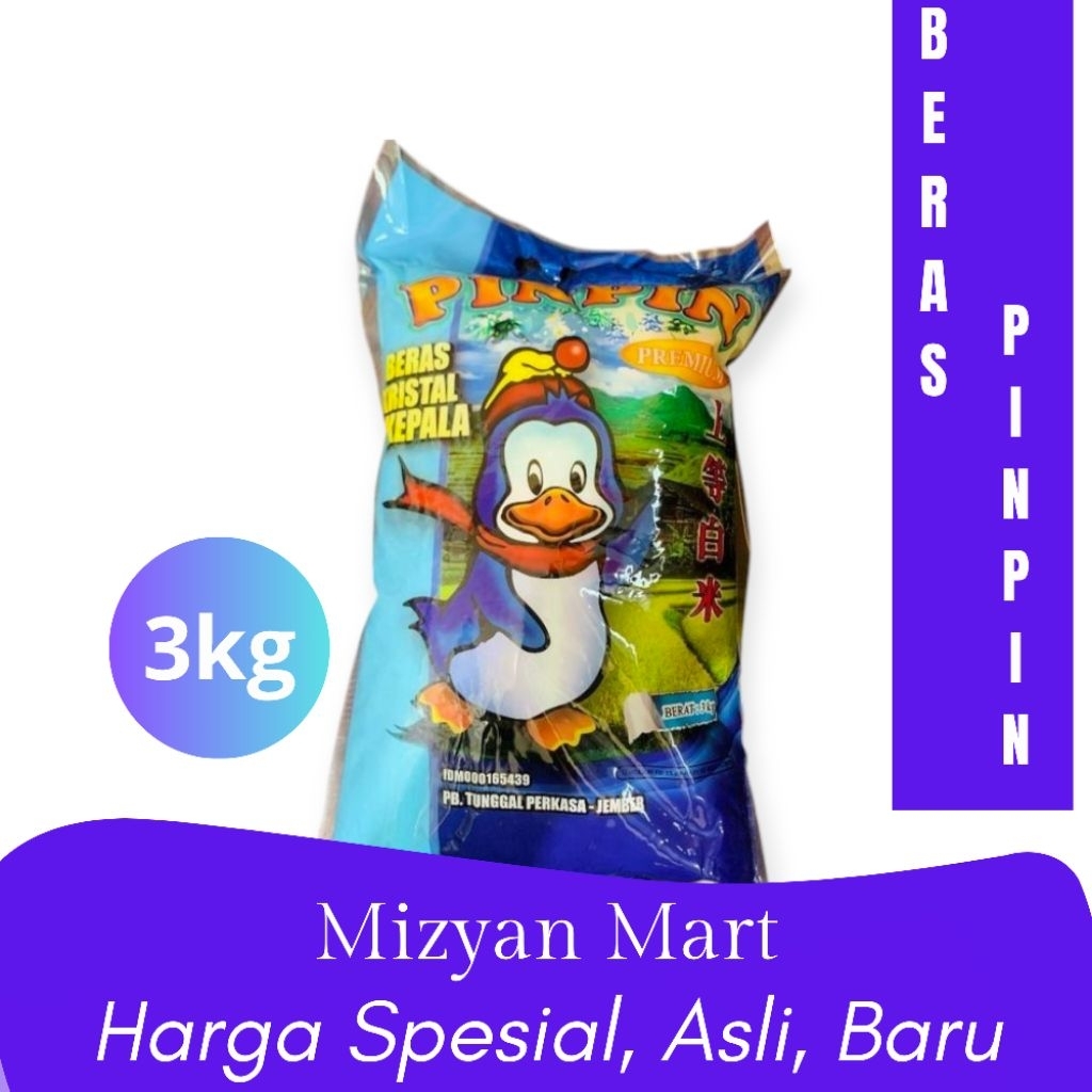 

Beras Pinpin 3kg | Beras Premium pulen putih | tanpa pengawet