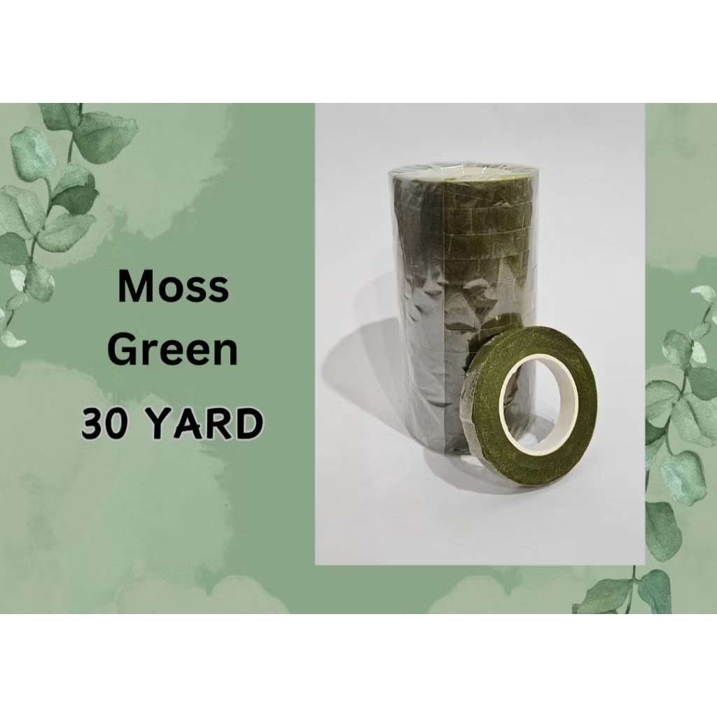 

Floral Tape/Selotip Tangkai Bunga 30 yard Moss Green