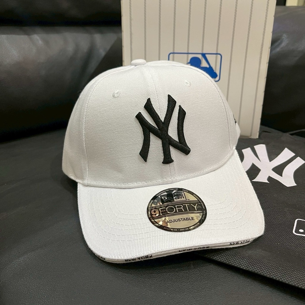 MLB NY BLACK LOGO 9 FORTY WHITE CAP // TOPI NEW ERA MINI FONT