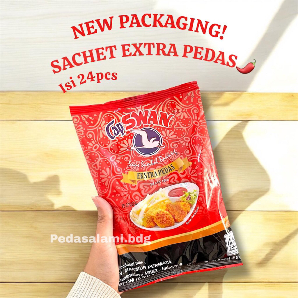 

SAOS STIK 24pcs/1pak Saus Sachet EKSTRA PEDAS CAP SWAN HALAL BPOM HARGA HEMAT || Saos Dimsum Fried Chicken
