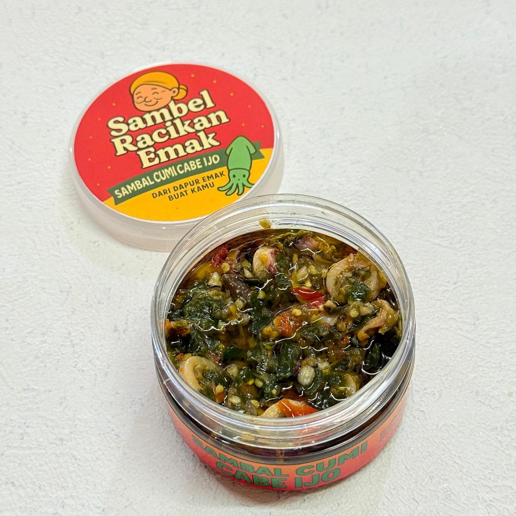 

Sambal Cumi Cabe Ijo 200gr - Sambel Racikan Emak - Lauk Tahan Lama, Cocok Buat Stok Makan Harian