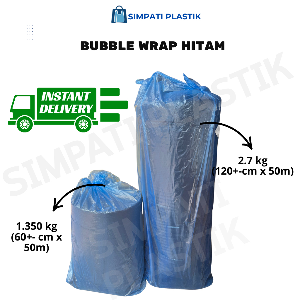 

(INSTAN) Bubble Wrap Potong 60 cm x 50 meter Hitam Tebal