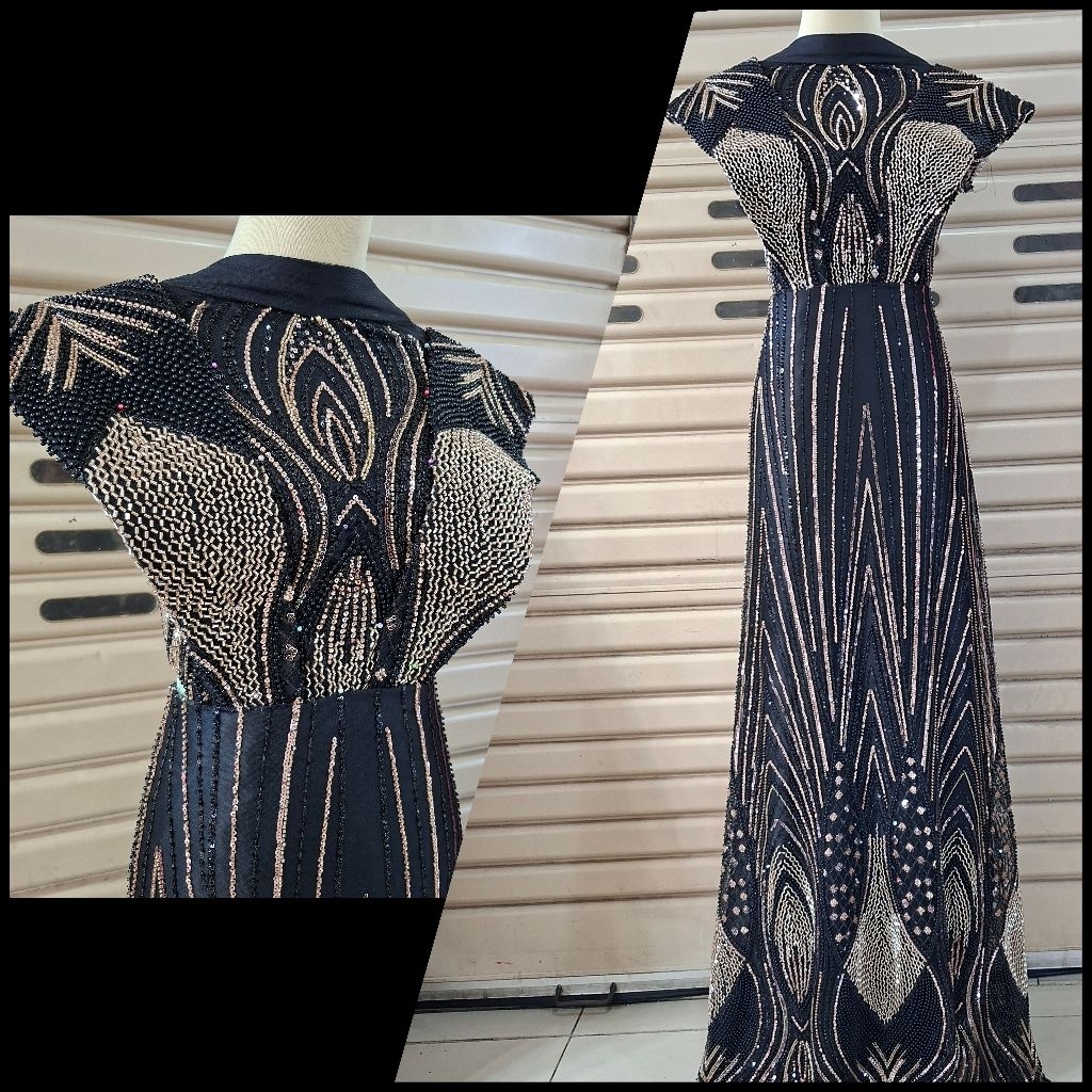 Bahan kain Tille payet jepang bordir two tone premium/ Kain Tille payet bambu bridal jepang/ kain ti